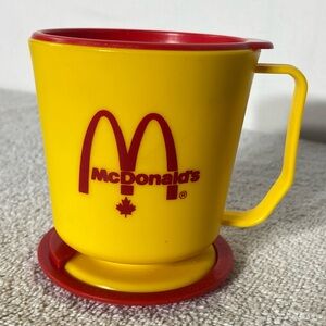 Vintage McDonald's Yellow Red Travel Mug Dash Mug W Adhesive Strip Nostalgia